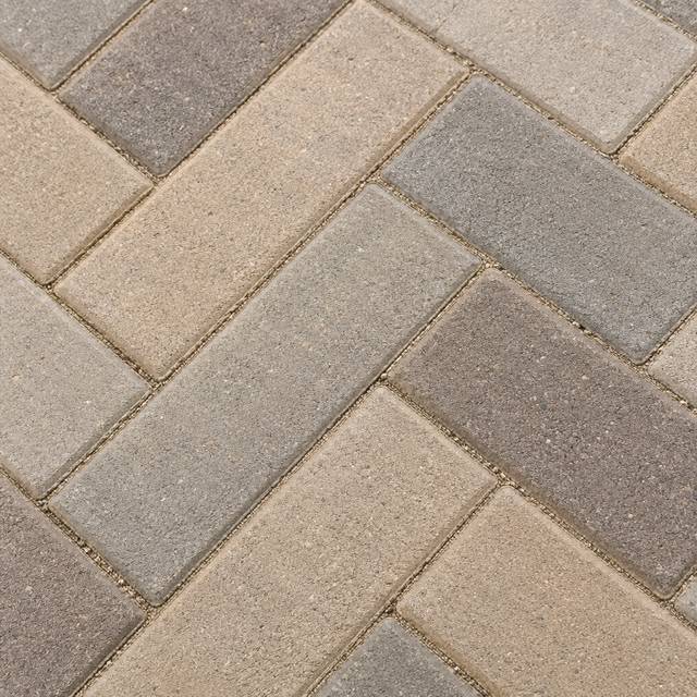 Sandblasted pavers close up